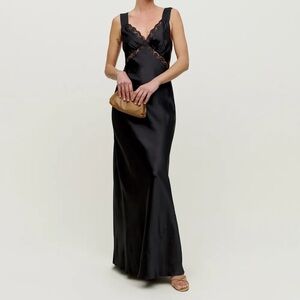 Elegant Black Satin Gown